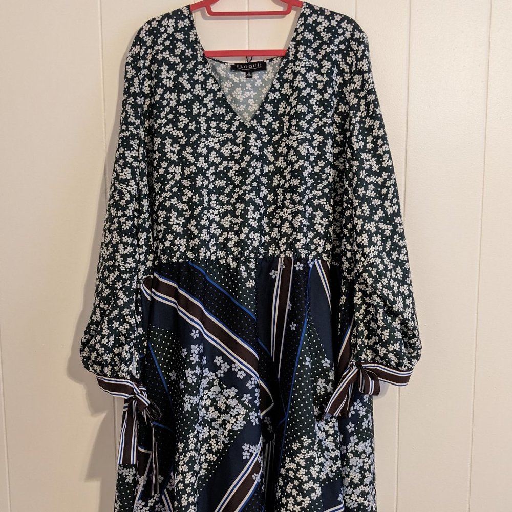 NWOT Eloquii Mixed Patterns Dress size 28